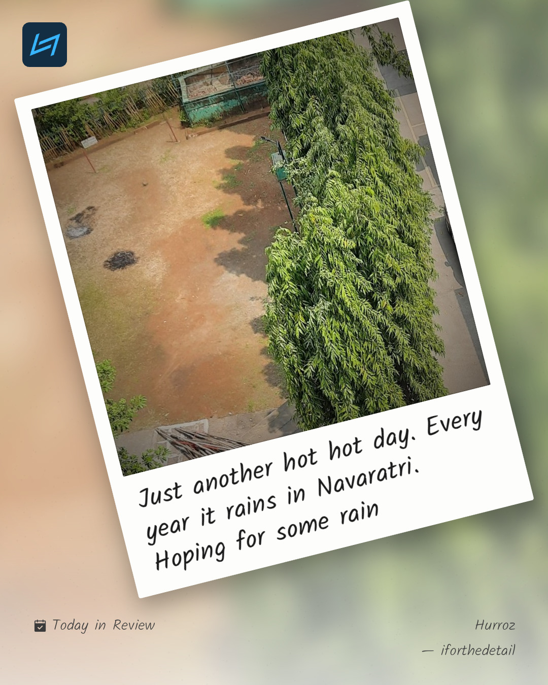 Just another hot hot day. Every year it rains in Navaratri. Hoping for some rain
