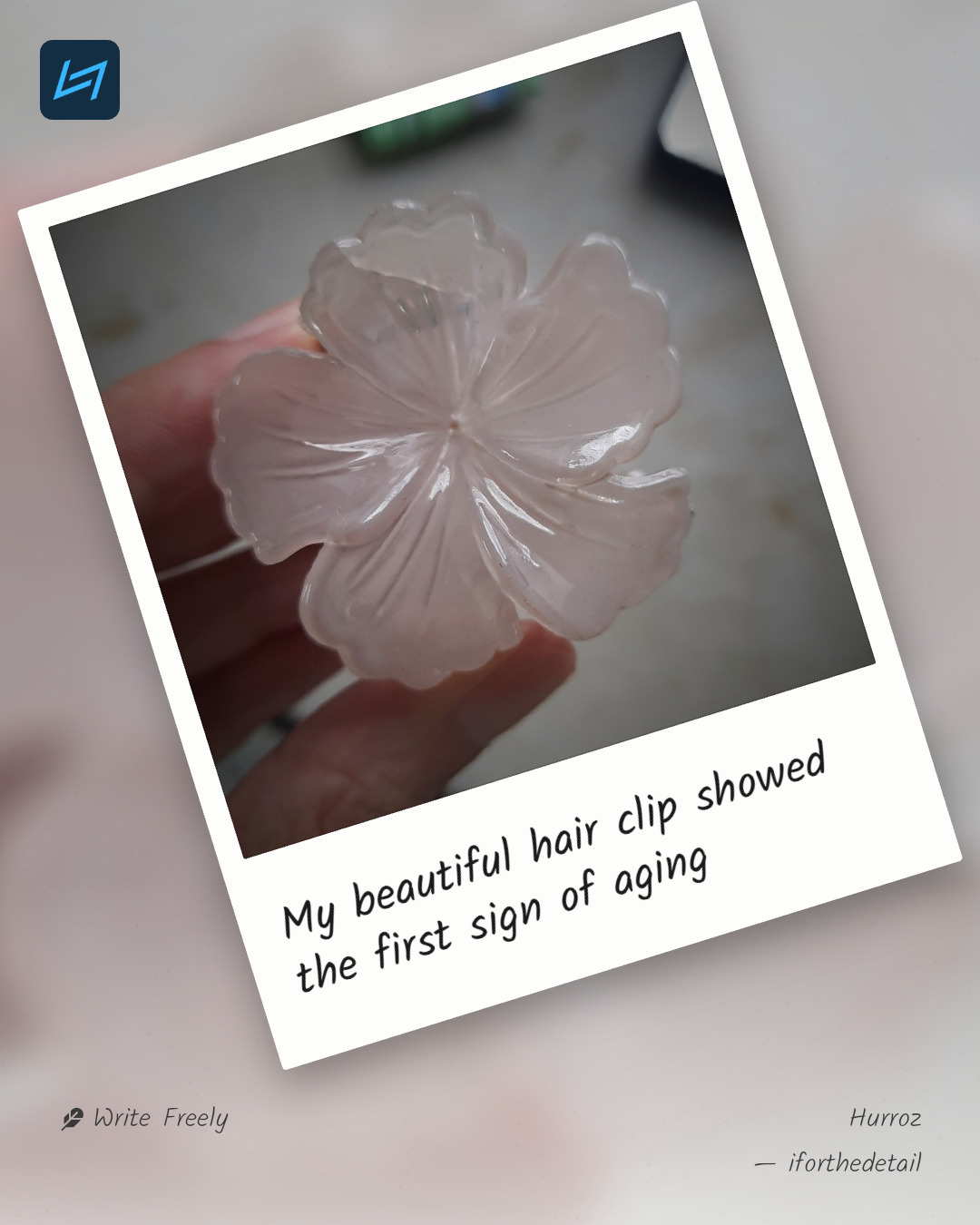 My beautiful hair clip showed the first sign of aging