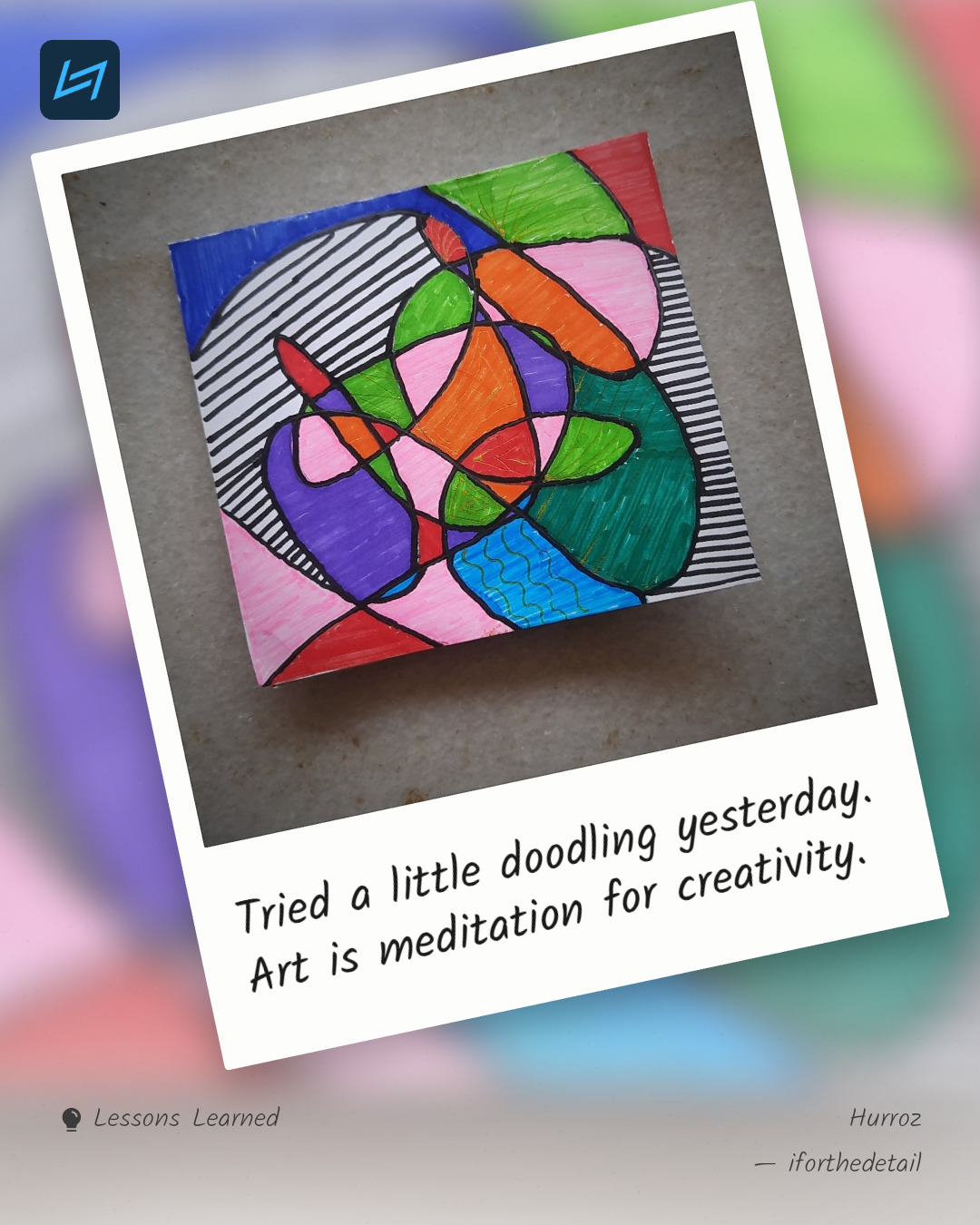 Tried a little doodling yesterday. Art is meditation for creativity.