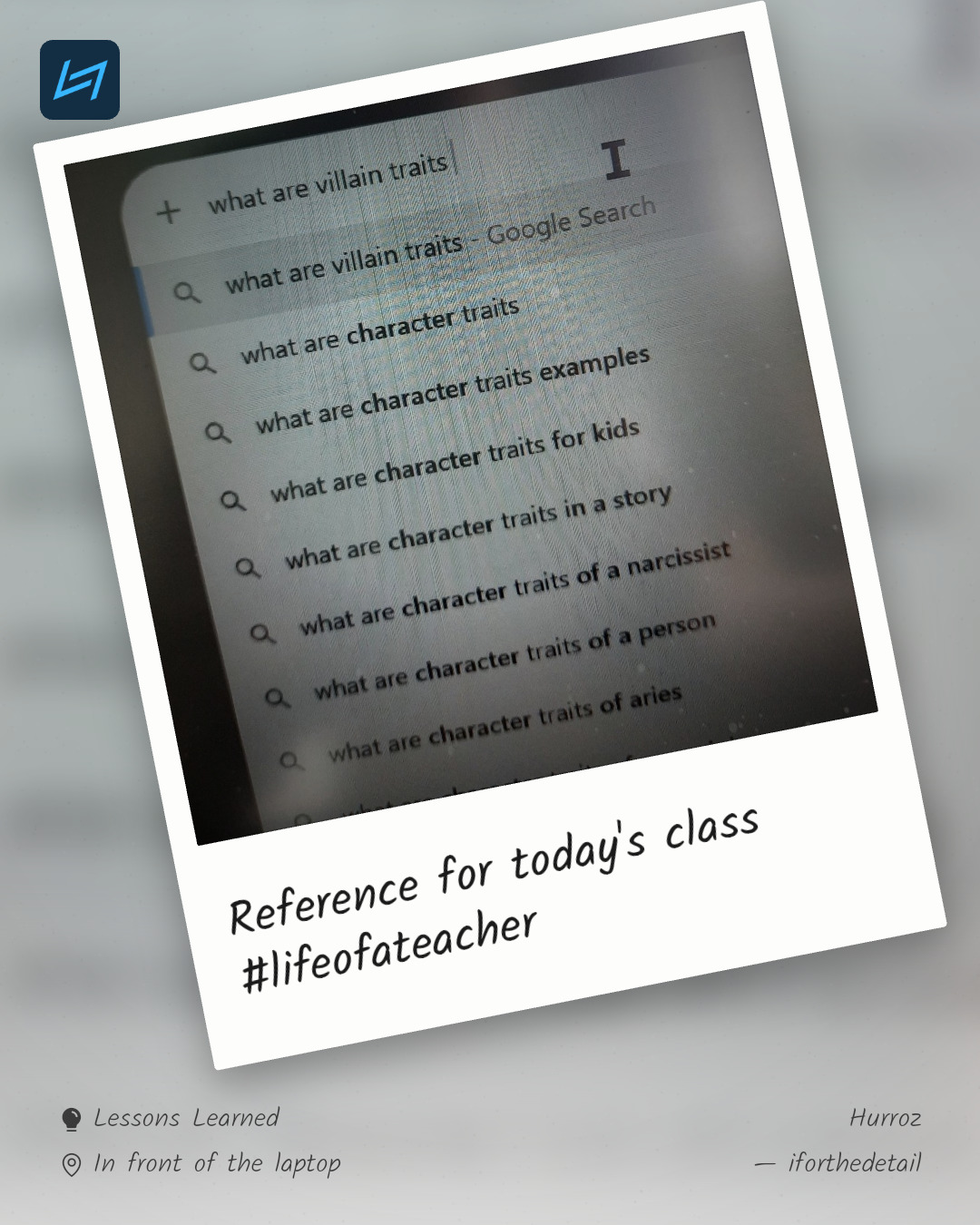 Reference for today's class #lifeofateacher