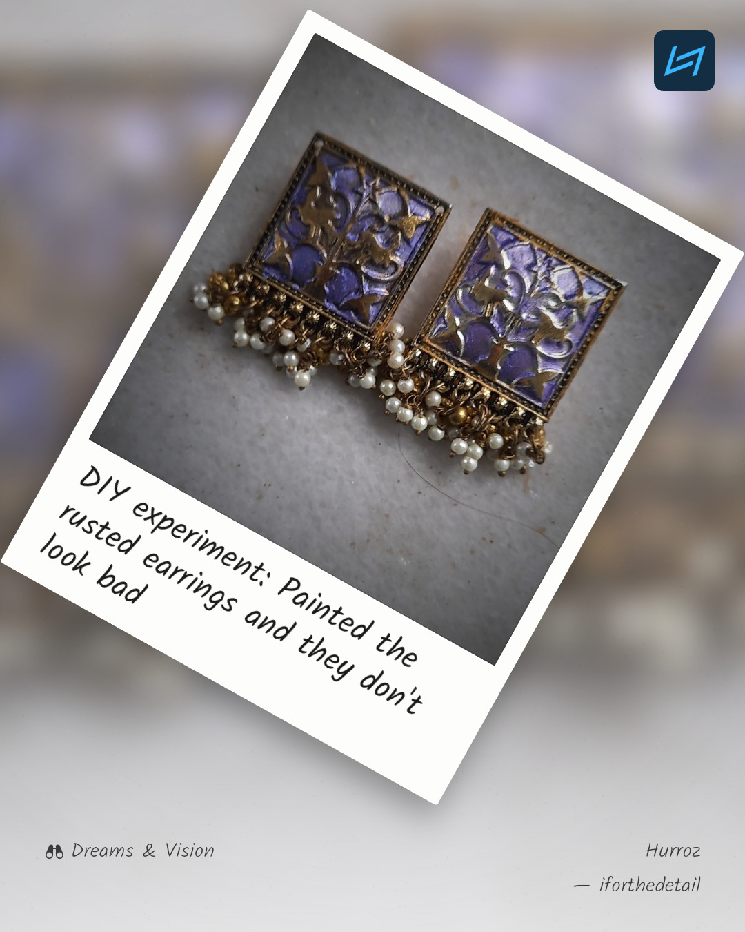 DIY experiment: Painted the rusted earrings and they don't look bad