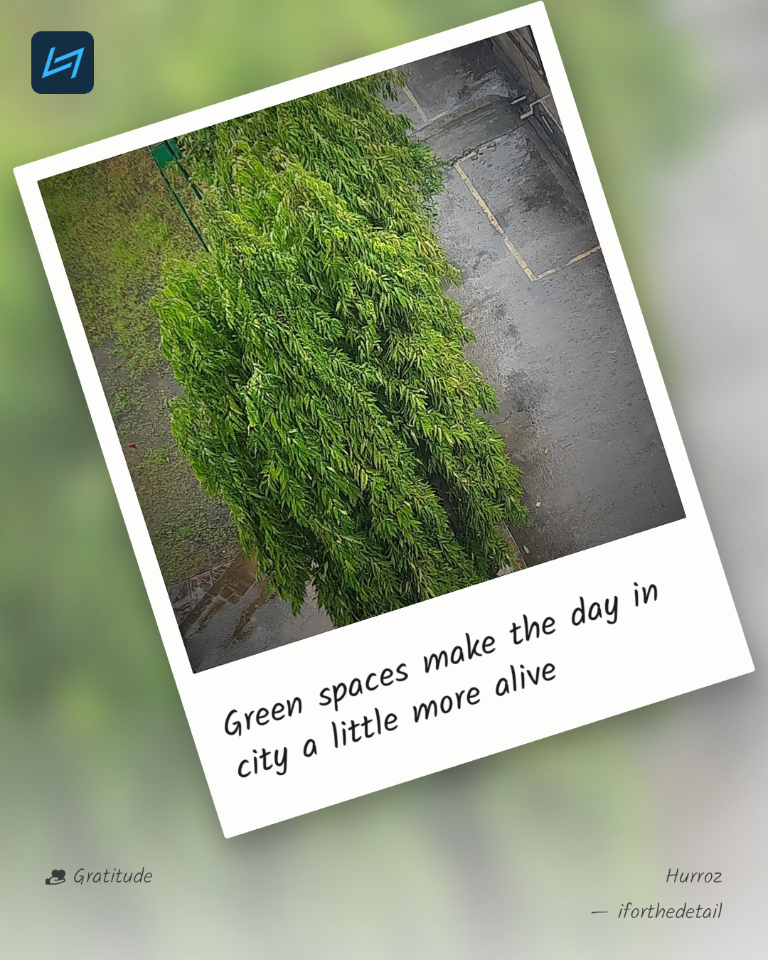 Green spaces make the day in city a little more alive