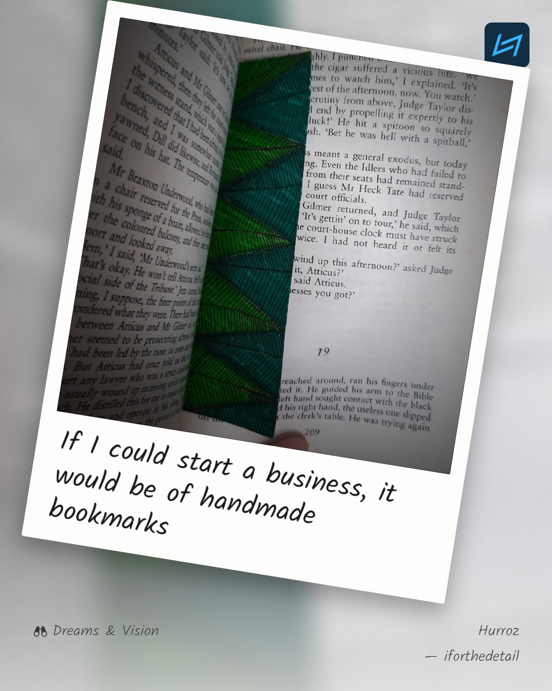 If I could start a business, it would be of handmade bookmarks