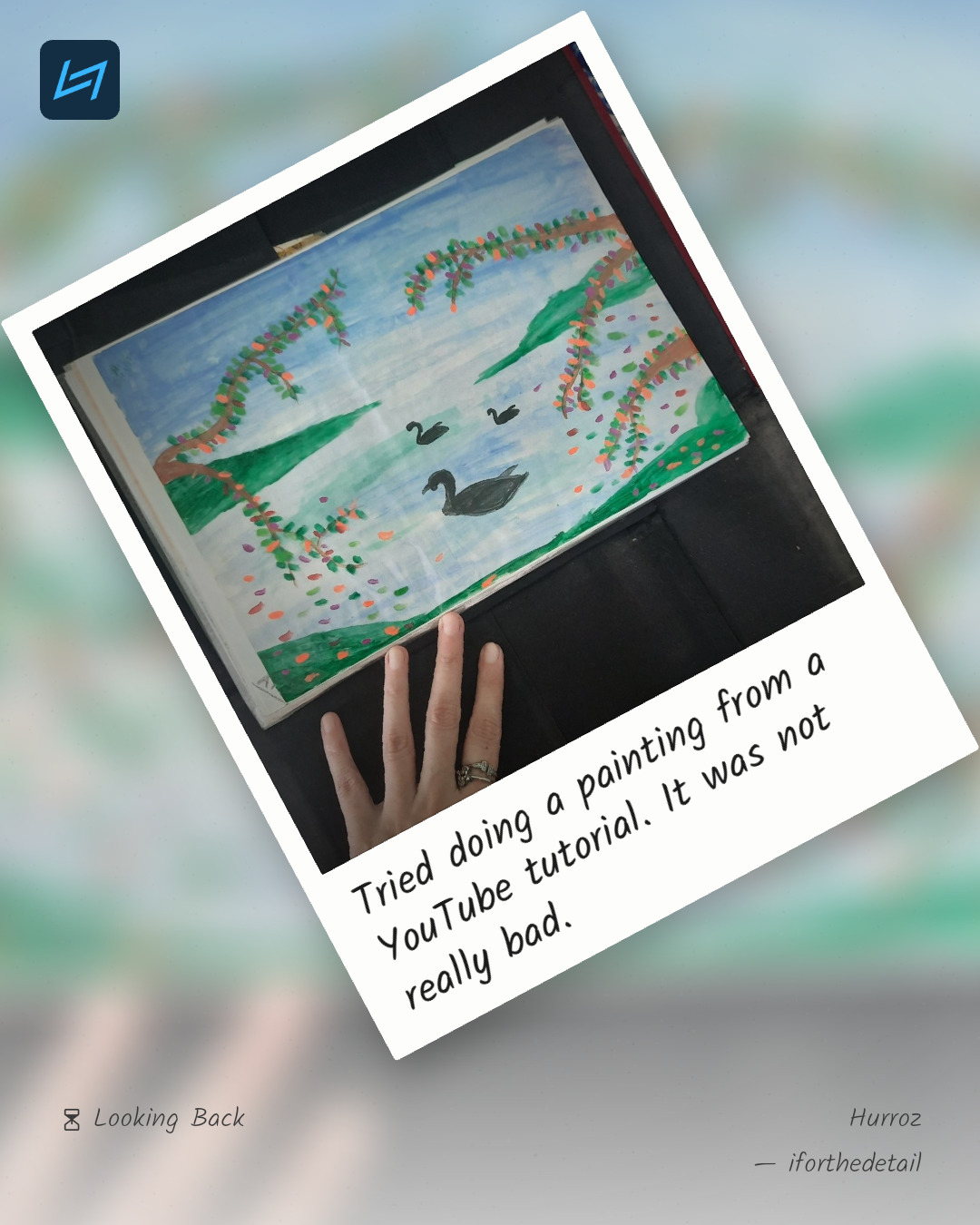 Tried doing a painting from a YouTube tutorial. It was not really bad.