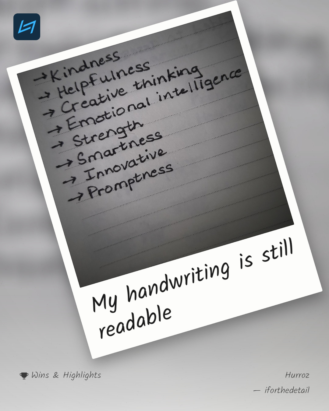 My handwriting is still readable