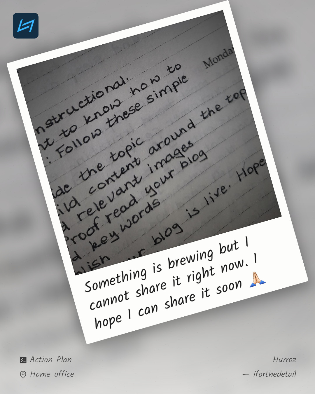 Something is brewing but I cannot share it right now. I hope I can share it soon 🙏🏻