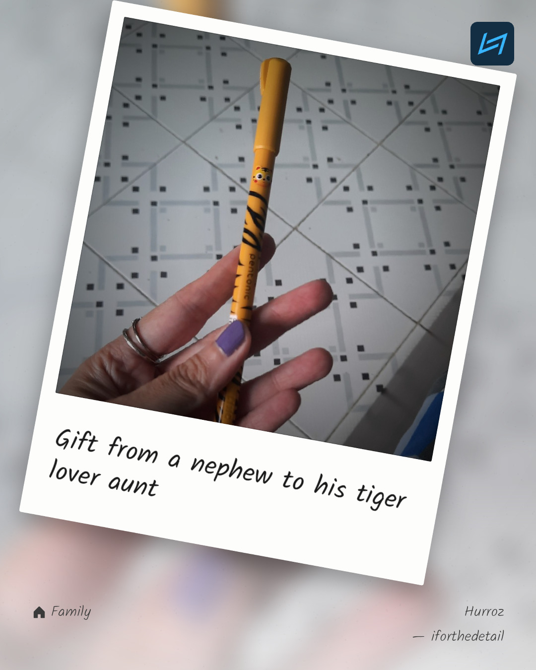 Gift from a nephew to his tiger lover aunt