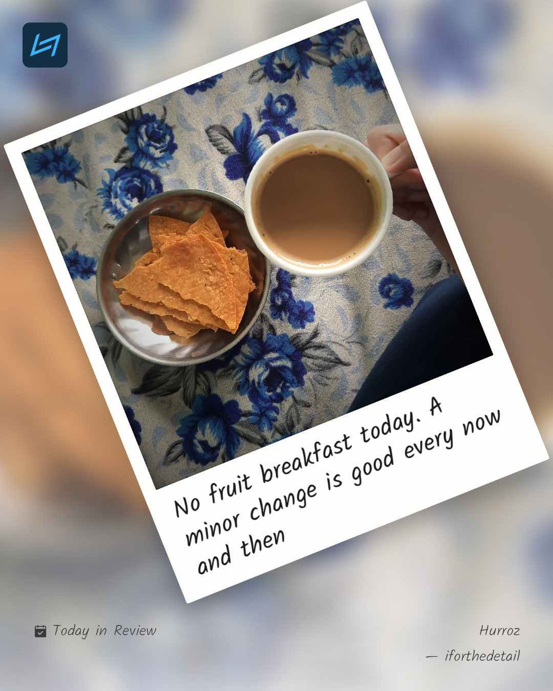No fruit breakfast today. A minor change is good every now and then