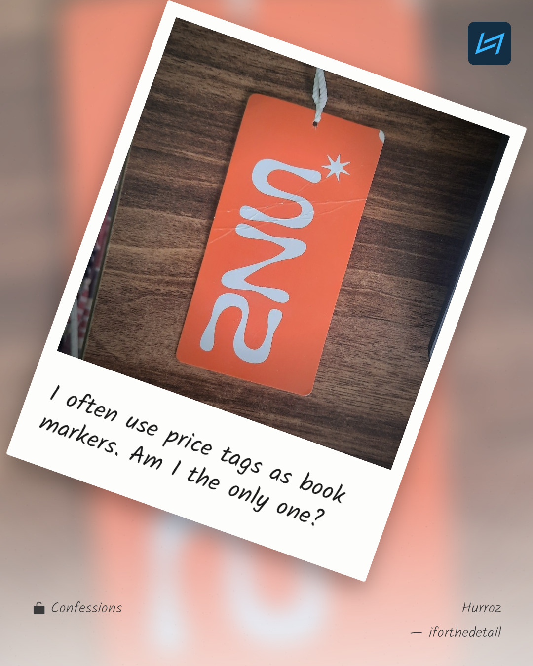 I often use price tags as book markers. Am I the only one?