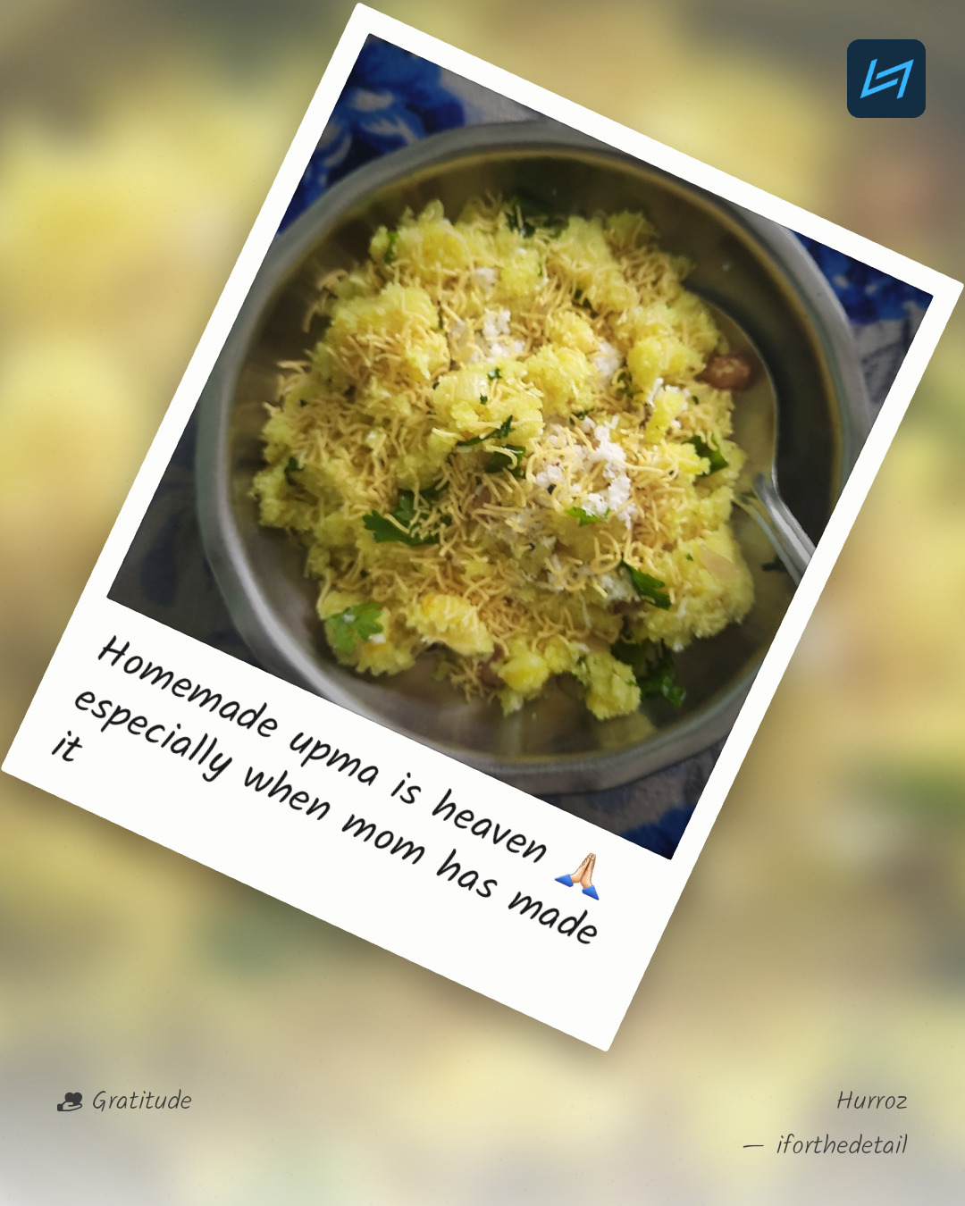 Homemade upma is heaven 🙏🏻 especially when mom has made it