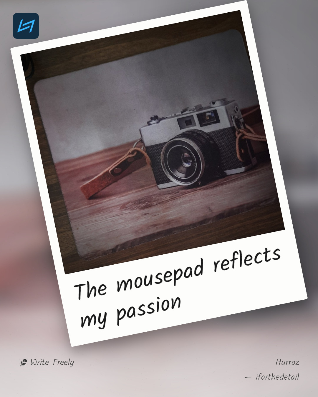 The mousepad reflects my passion