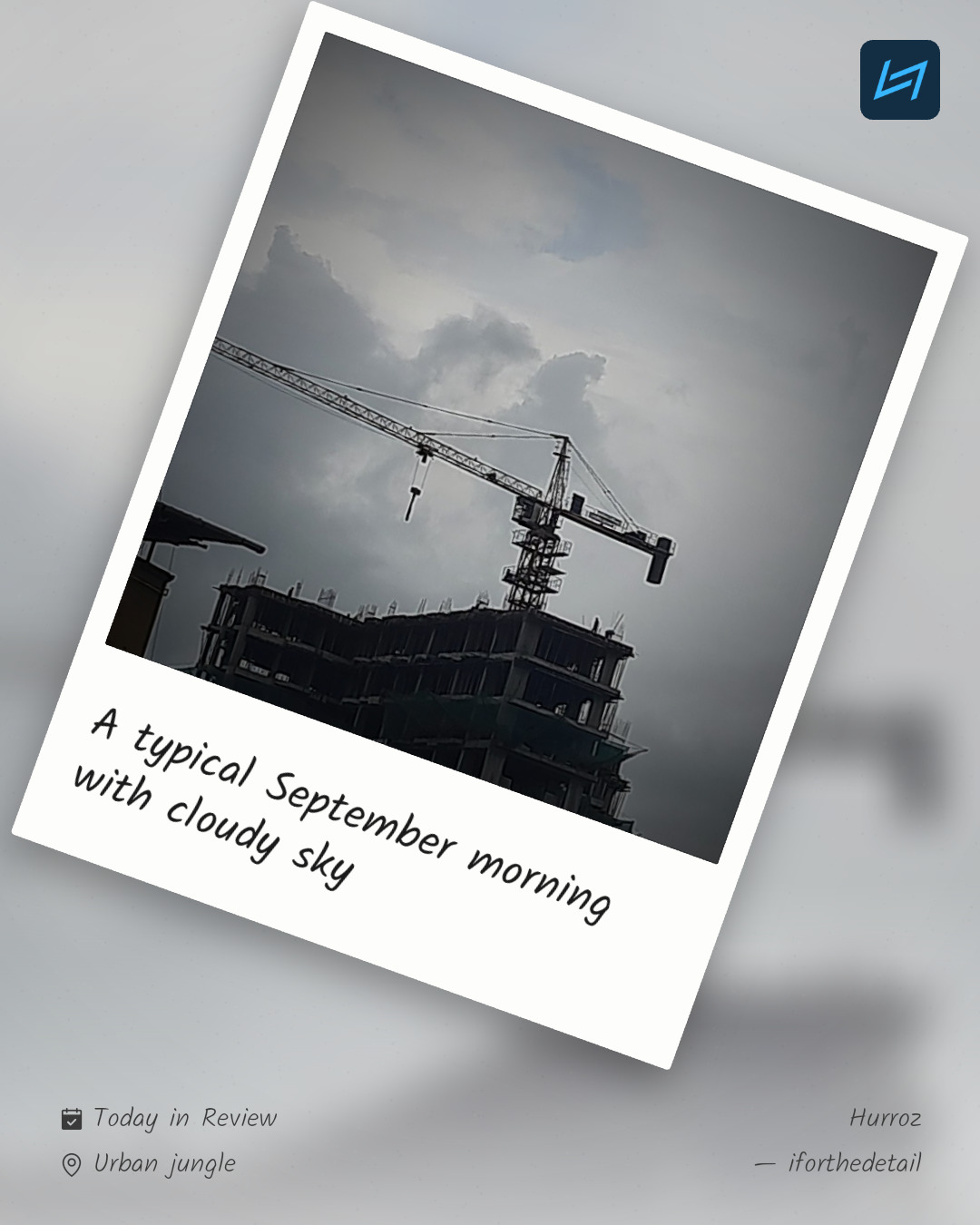 A typical September morning with cloudy sky