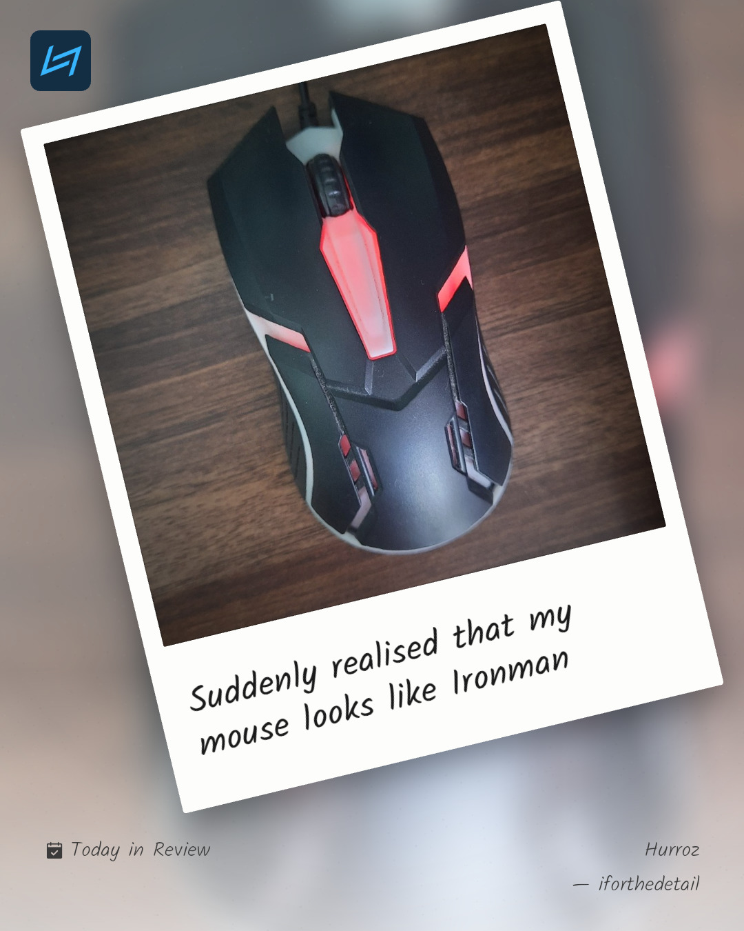 Suddenly realised that my mouse looks like Ironman