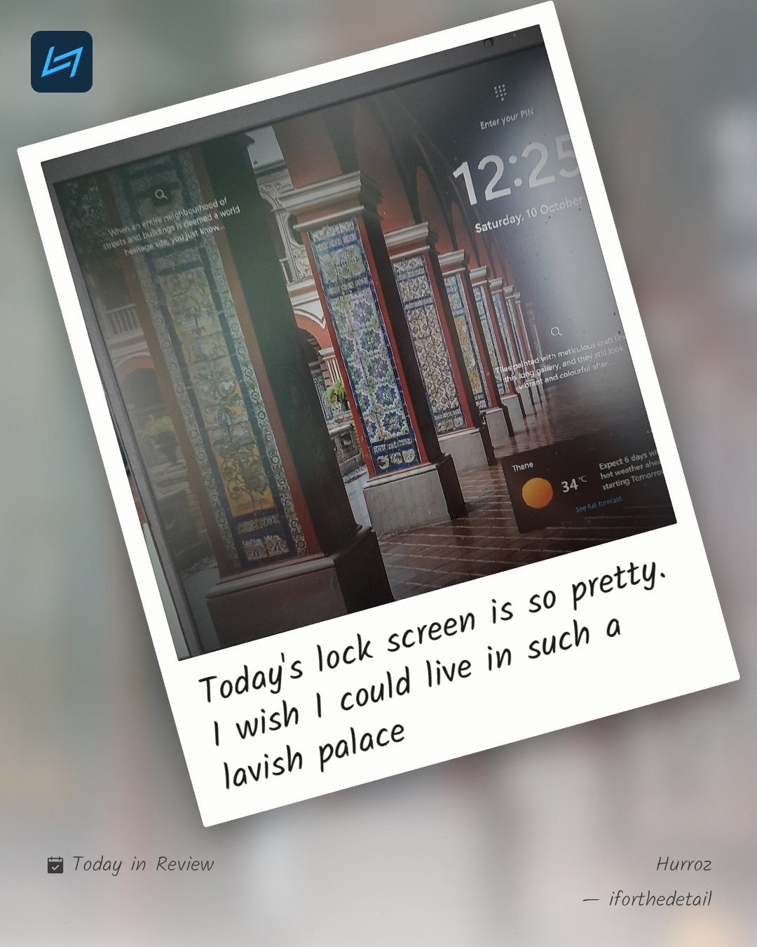 Today's lock screen is so pretty. I wish I could live in such a lavish palace
