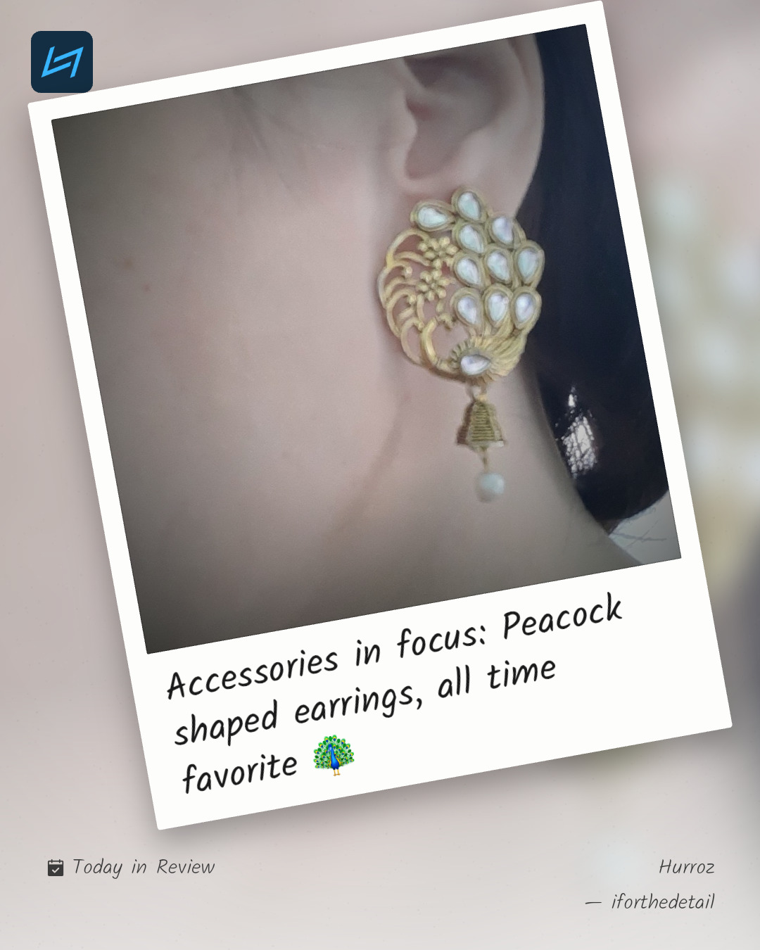 Accessories in focus: Peacock shaped earrings, all time favorite 🦚