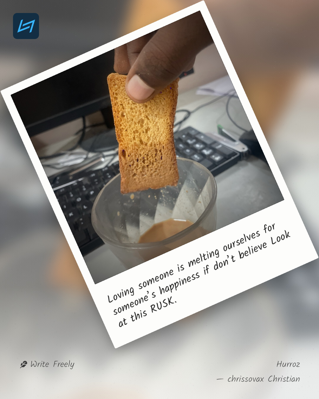 Loving someone is melting ourselves for someone’s happiness if don’t believe Look at this RUSK.