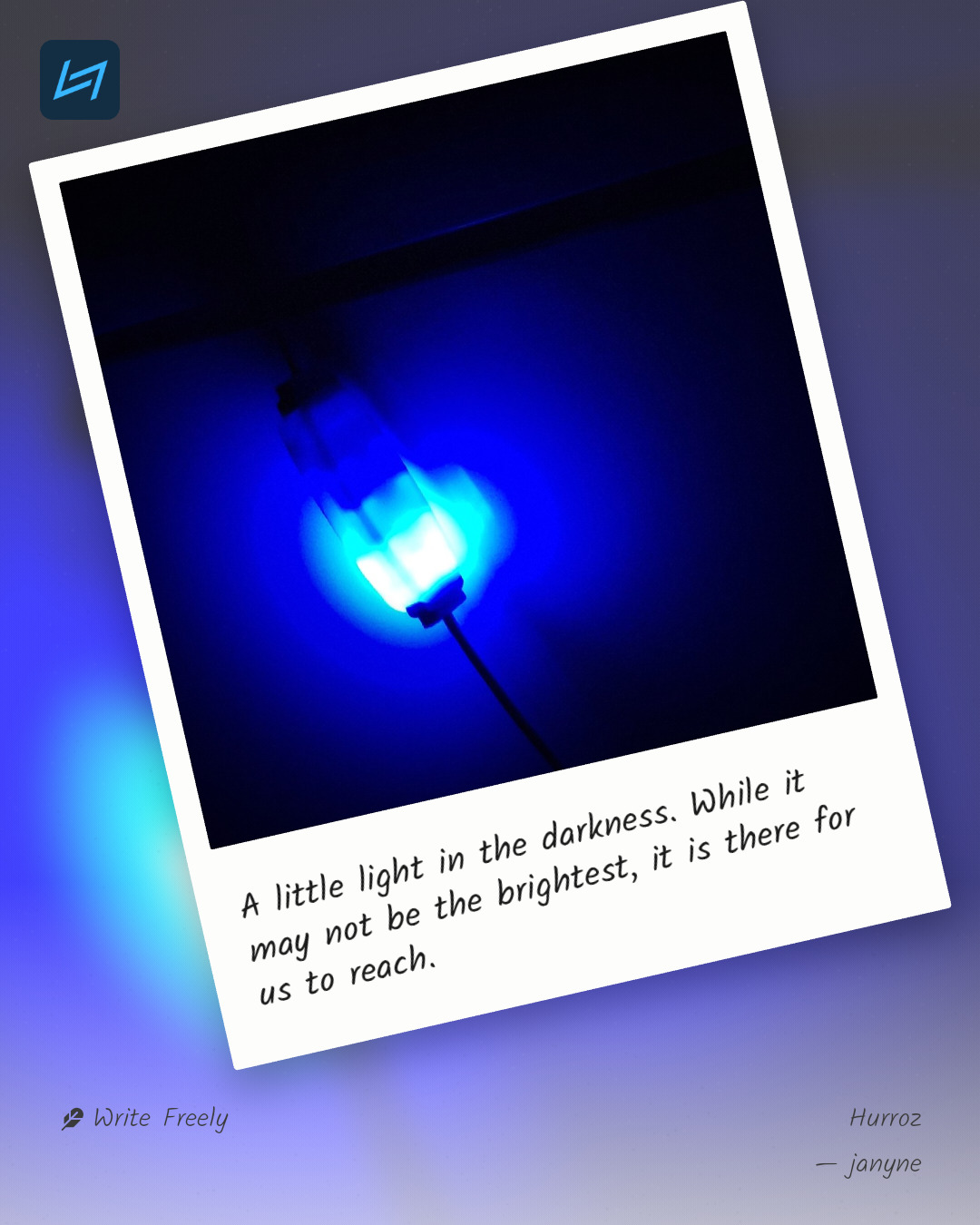 A little light in the darkness. While it may not be the brightest, it is there for us to reach.