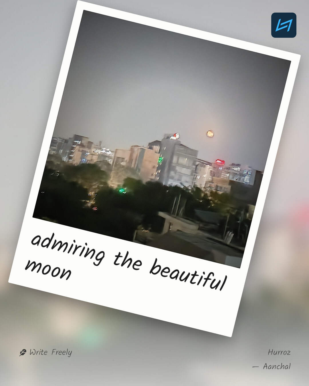 admiring the beautiful moon