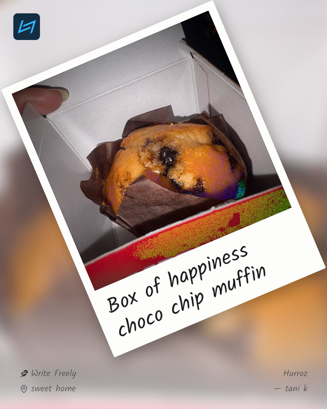 Box of happiness choco chip muffin