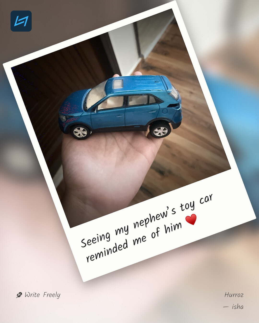 Seeing my nephew’s toy car reminded me of him ♥️