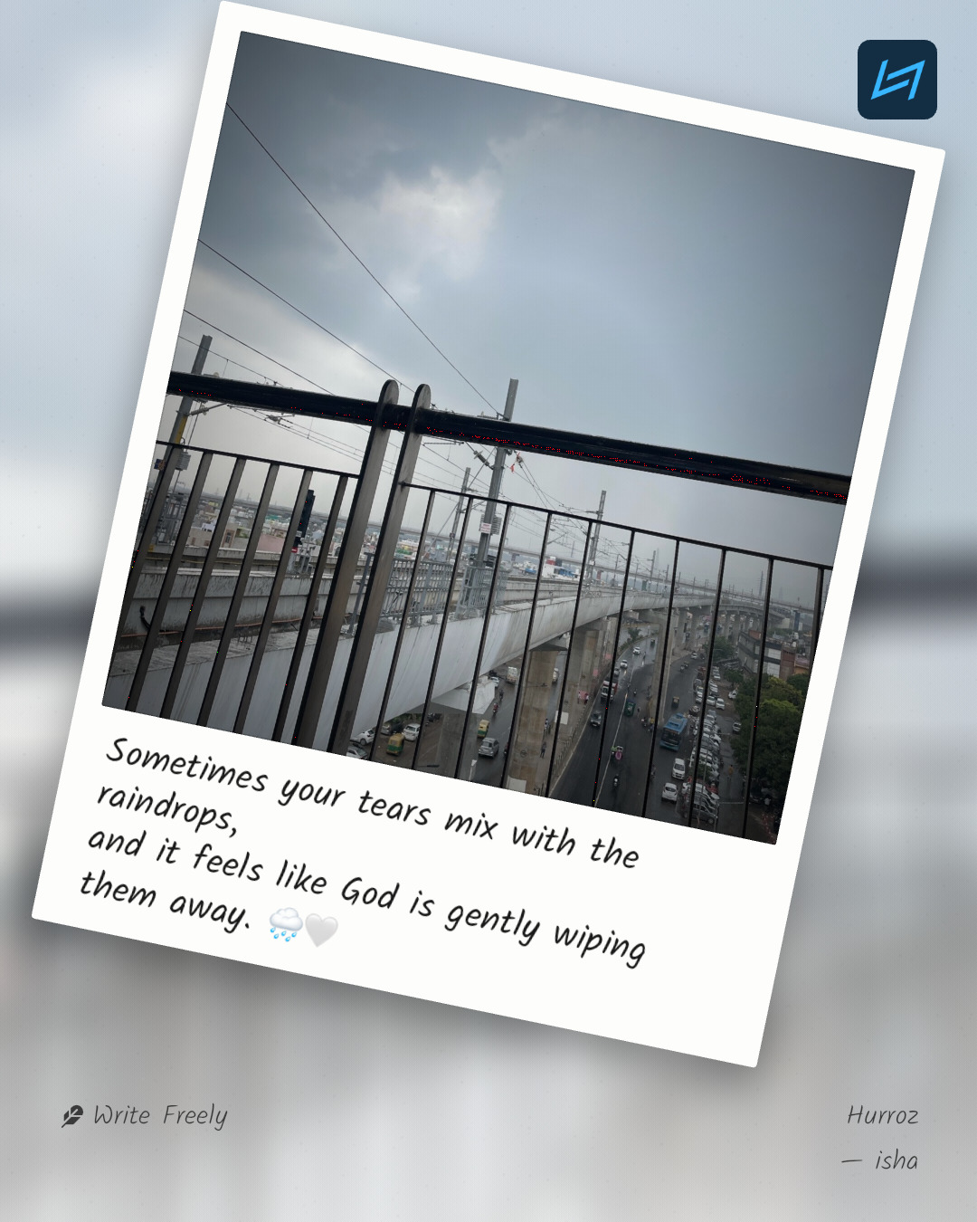 Sometimes your tears mix with the raindrops, and it feels like God is gently wiping them away. 🌧️🤍