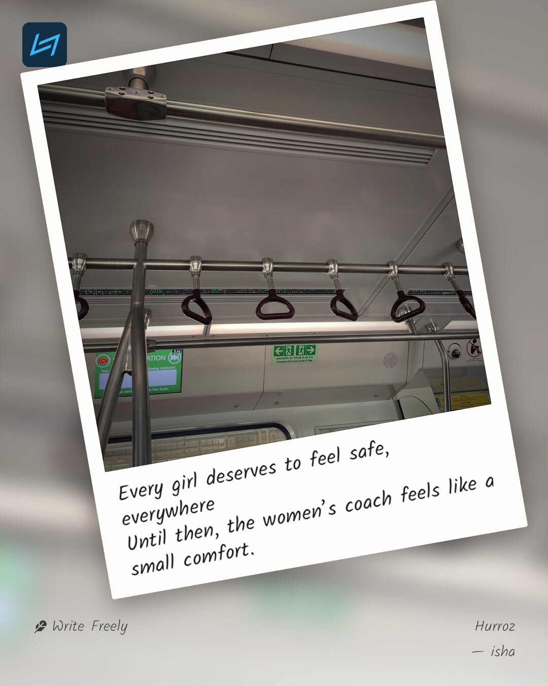 Every girl deserves to feel safe, everywhere Until then, the women’s coach feels like a small comfort.