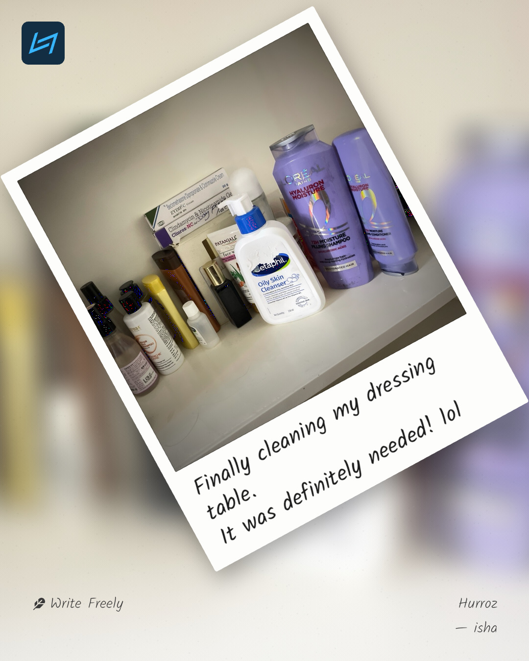 Finally cleaning my dressing table. It was definitely needed! lol