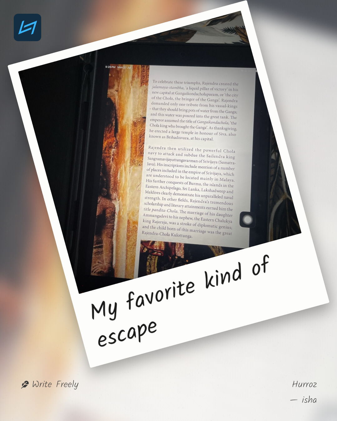 My favorite kind of escape