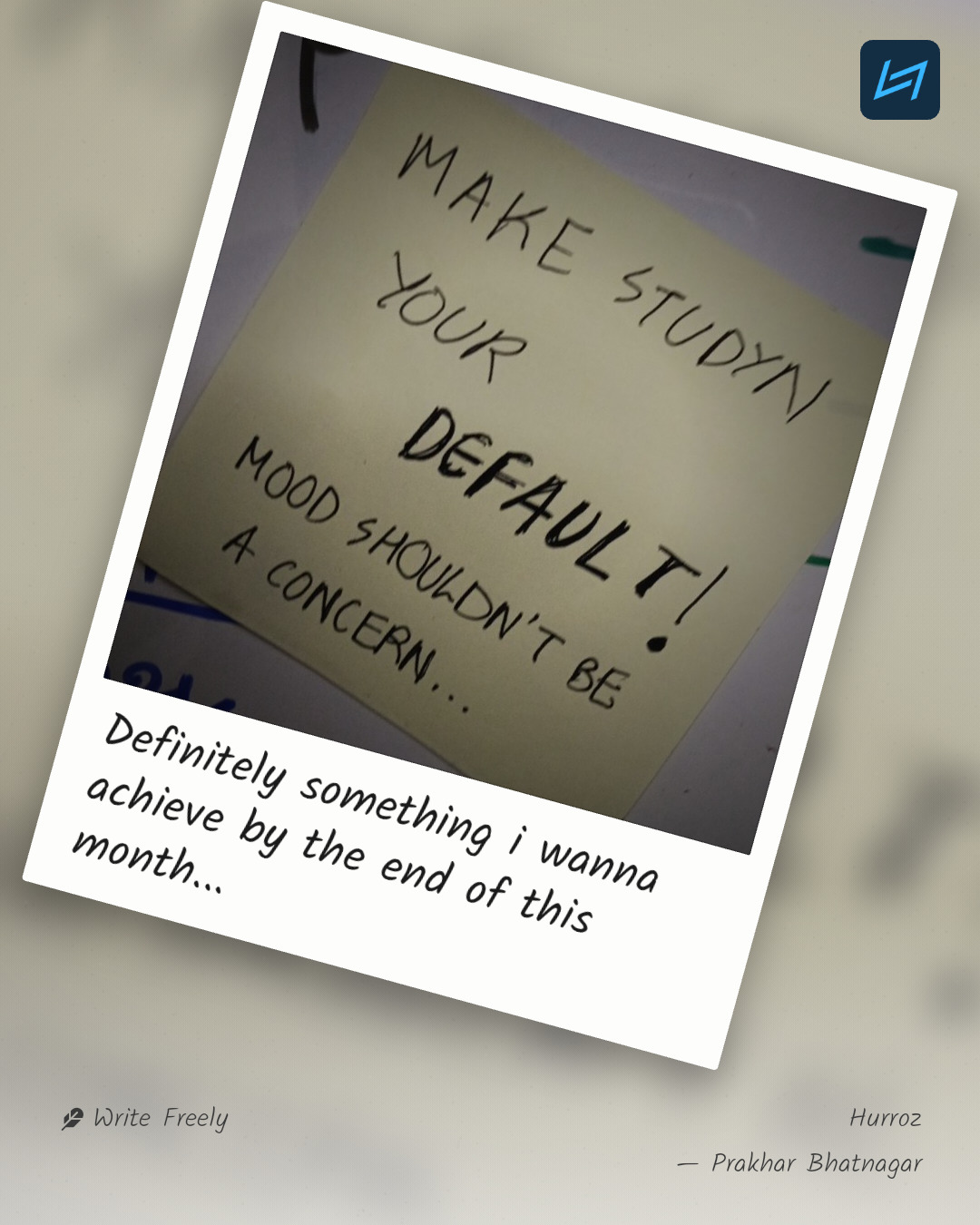 Definitely something i wanna achieve by the end of this month...