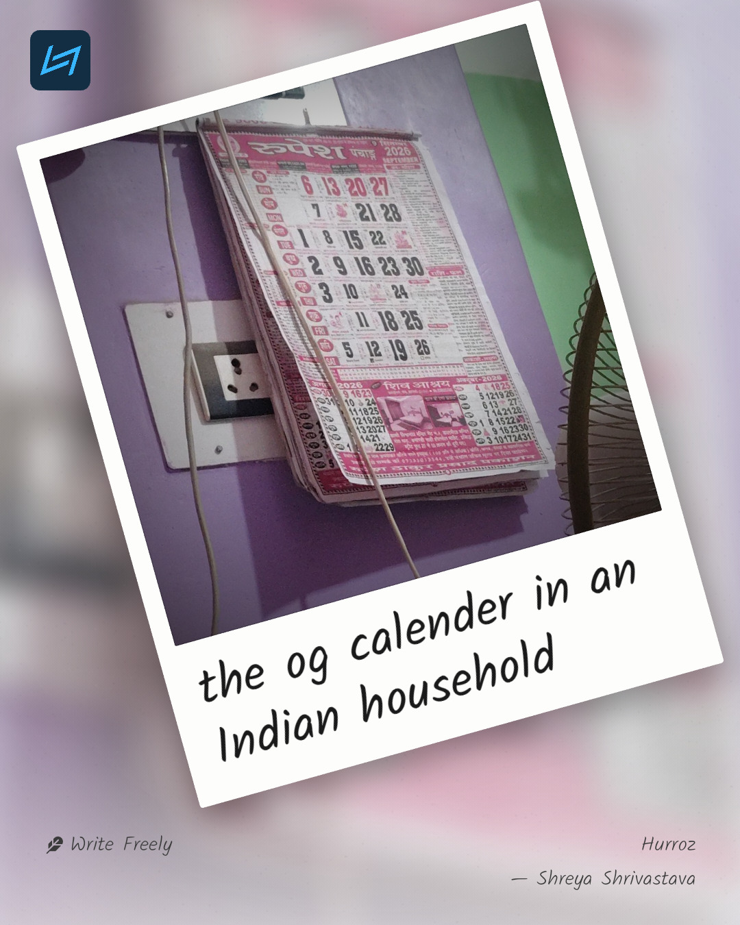the og calender in an Indian household