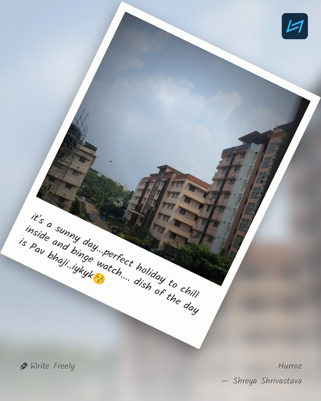 it's a sunny day...perfect holiday to chill inside and binge watch.... dish of the day is Pav bhaji..iykyk😚