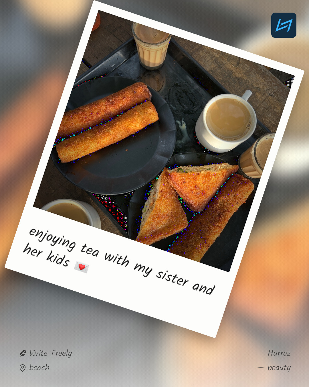 enjoying tea with my sister and her kids 💌