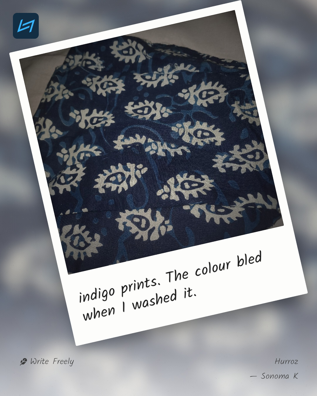 indigo prints. The colour bled when I washed it.