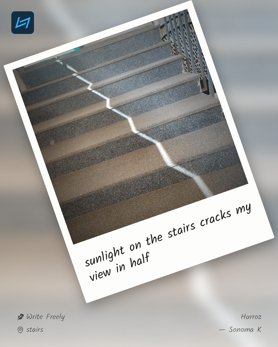sunlight on the stairs cracks my view in half