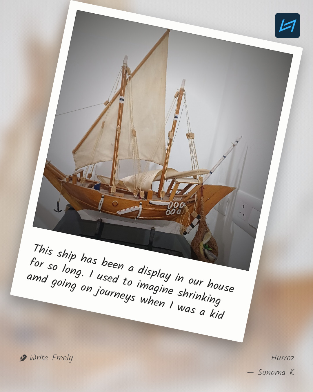 This ship has been a display in our house for so long. I used to imagine shrinking amd going on journeys when I was a kid