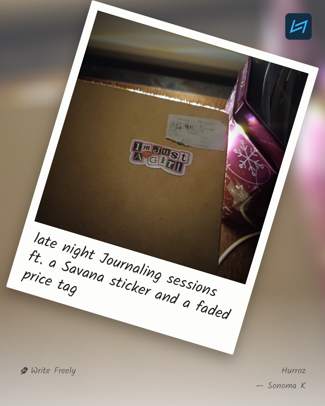 late night Journaling sessions ft. a Savana sticker and a faded price tag