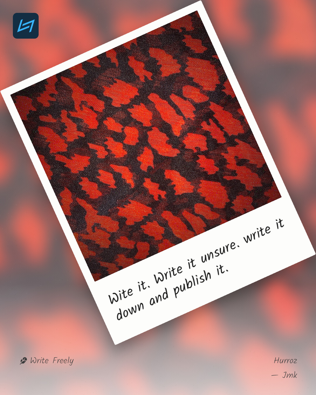 Wite it. Write it unsure. write it down and publish it.