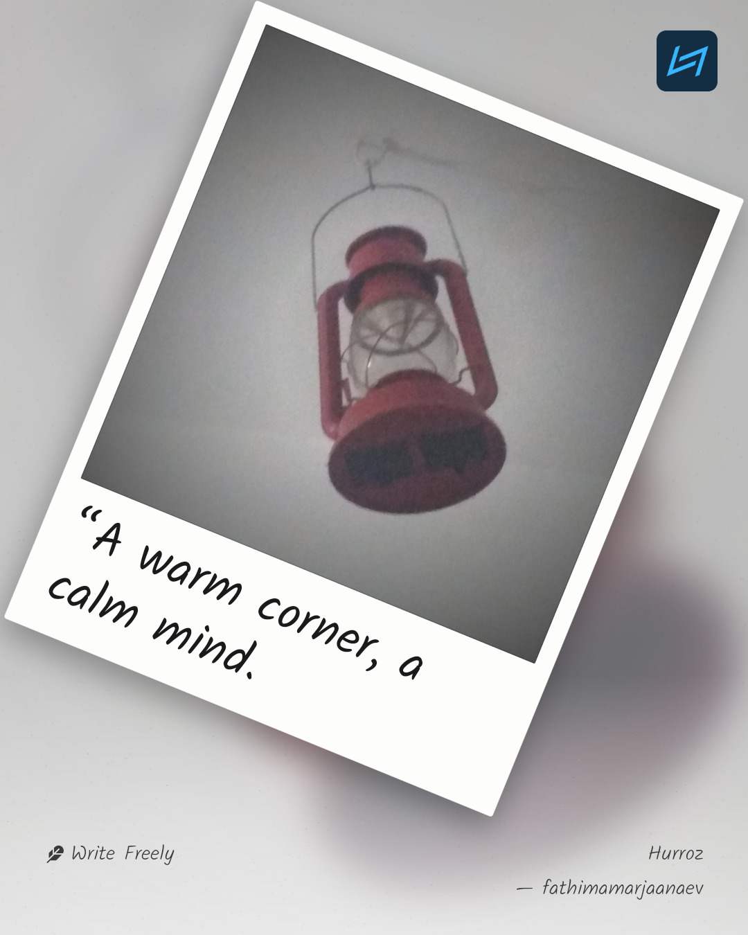 “A warm corner, a calm mind.