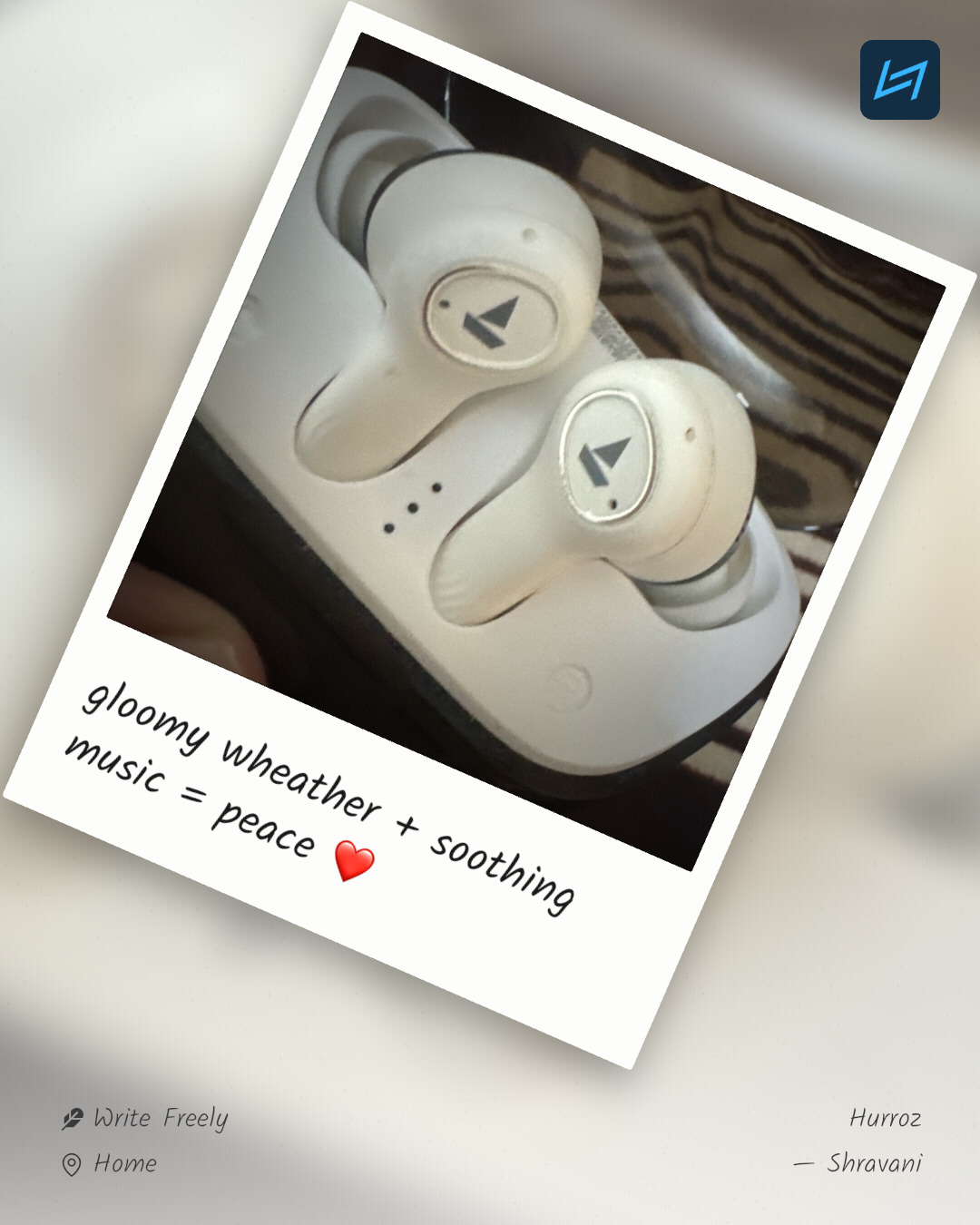 gloomy wheather + soothing music = peace ❤️
