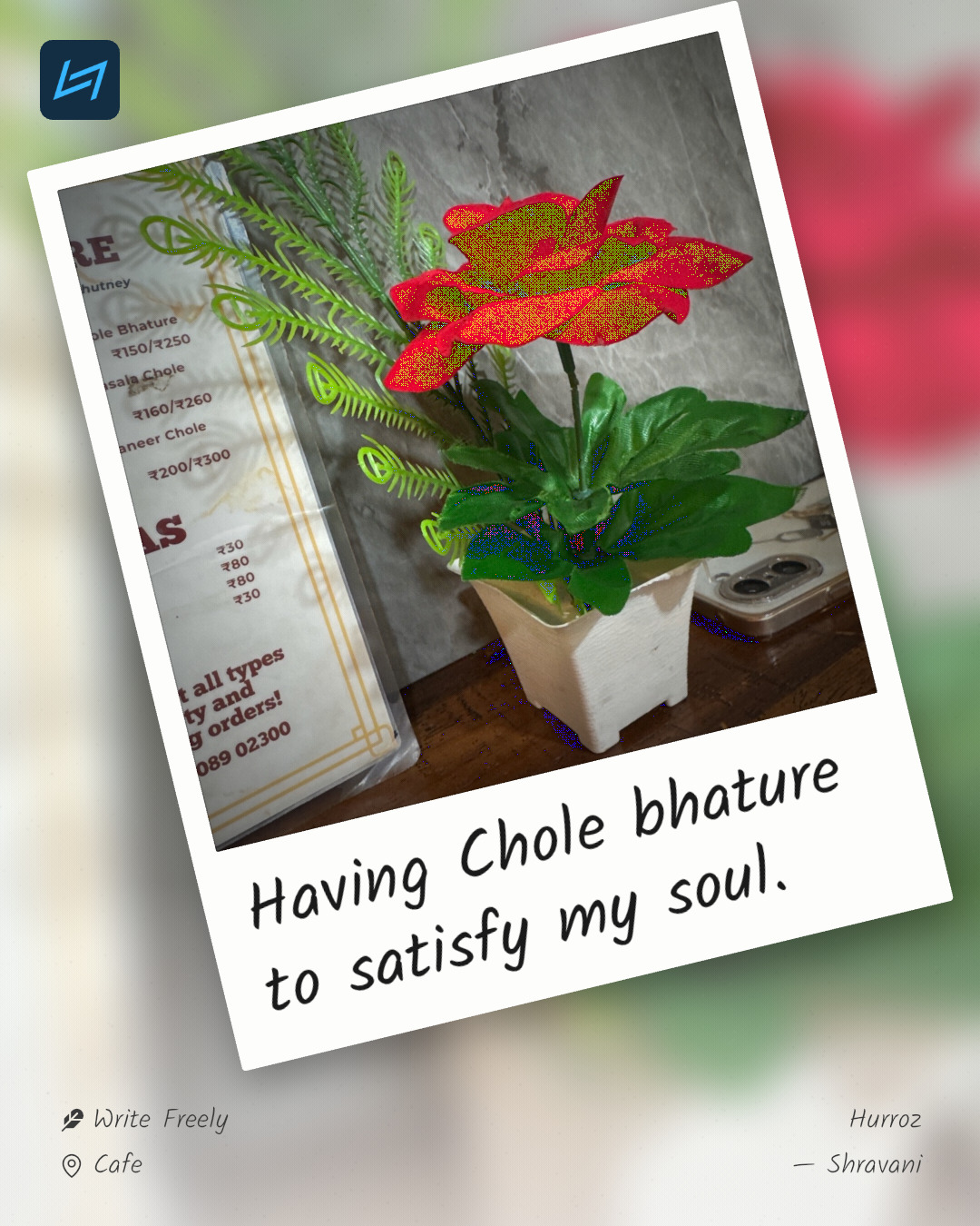Having Chole bhature to satisfy my soul.