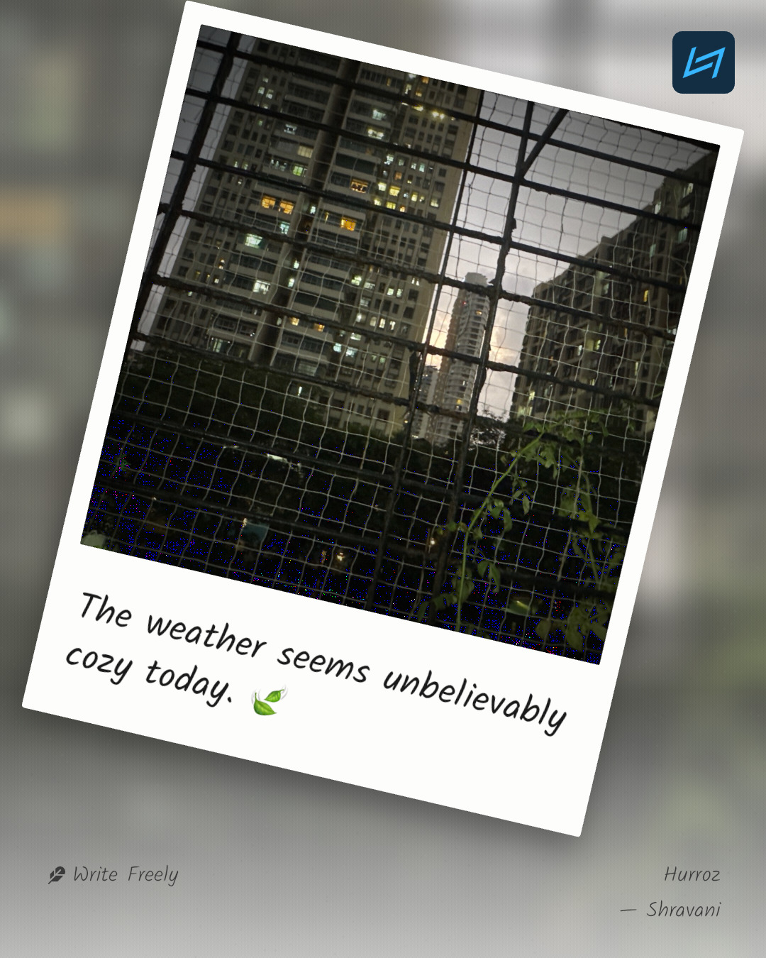 The weather seems unbelievably cozy today. 🍃