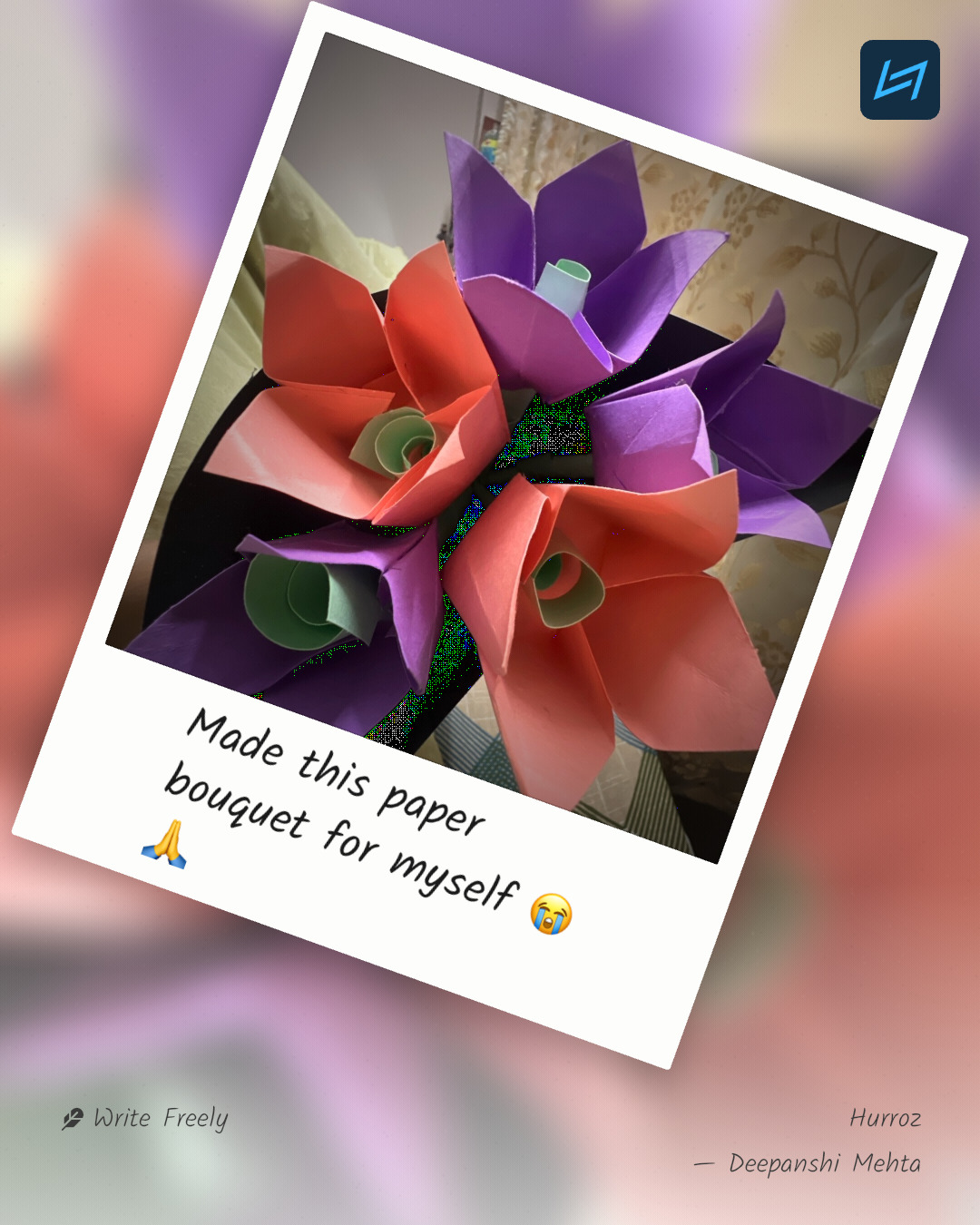 Made this paper bouquet for myself 😭🙏
