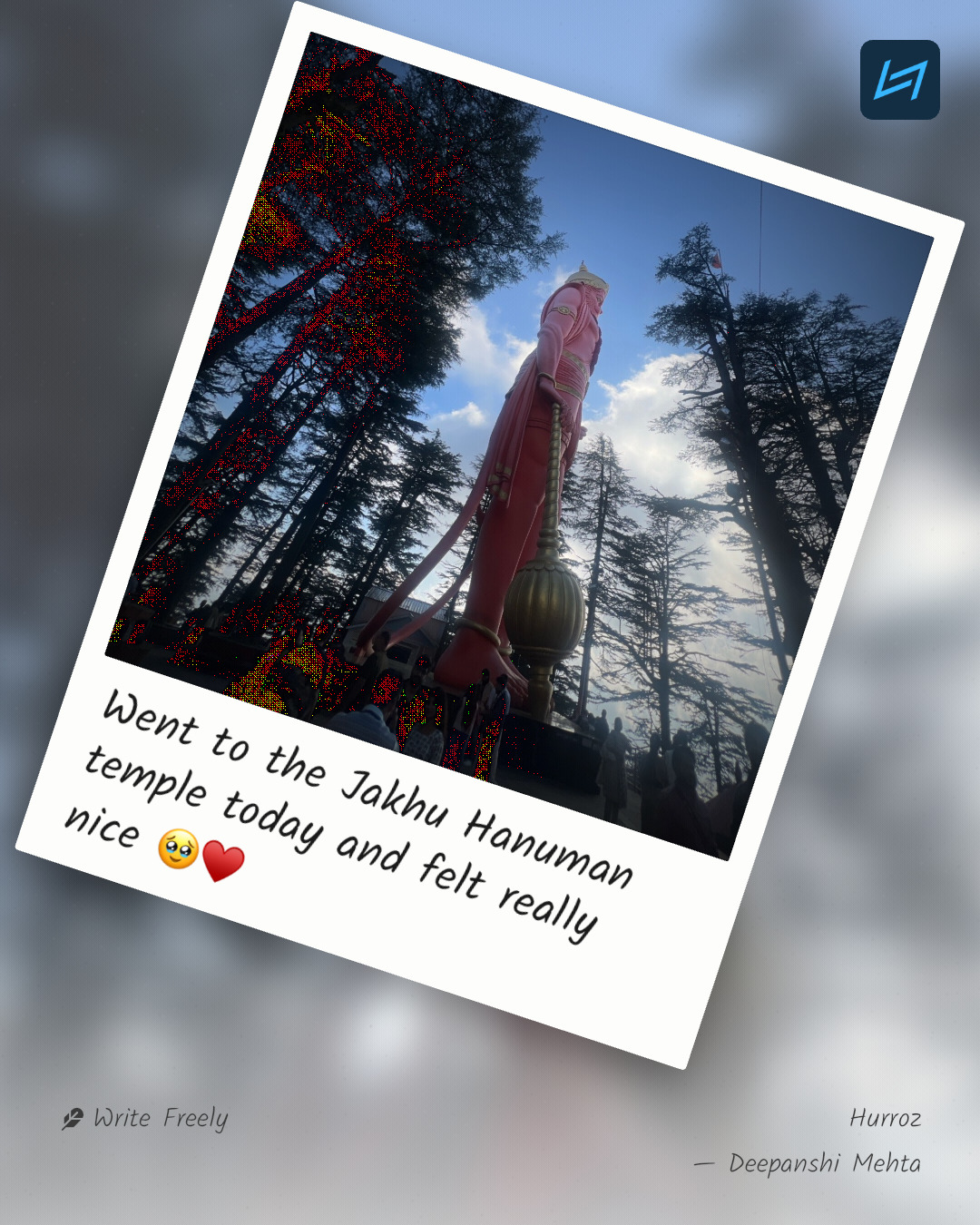 Went to the Jakhu Hanuman temple today and felt really nice 🥹♥️