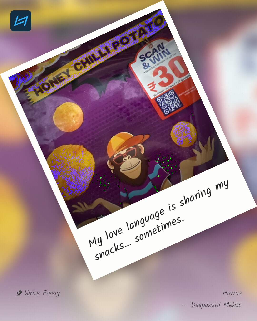 My love language is sharing my snacks… sometimes.