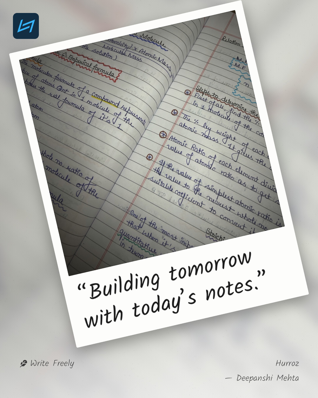 “Building tomorrow with today’s notes.”