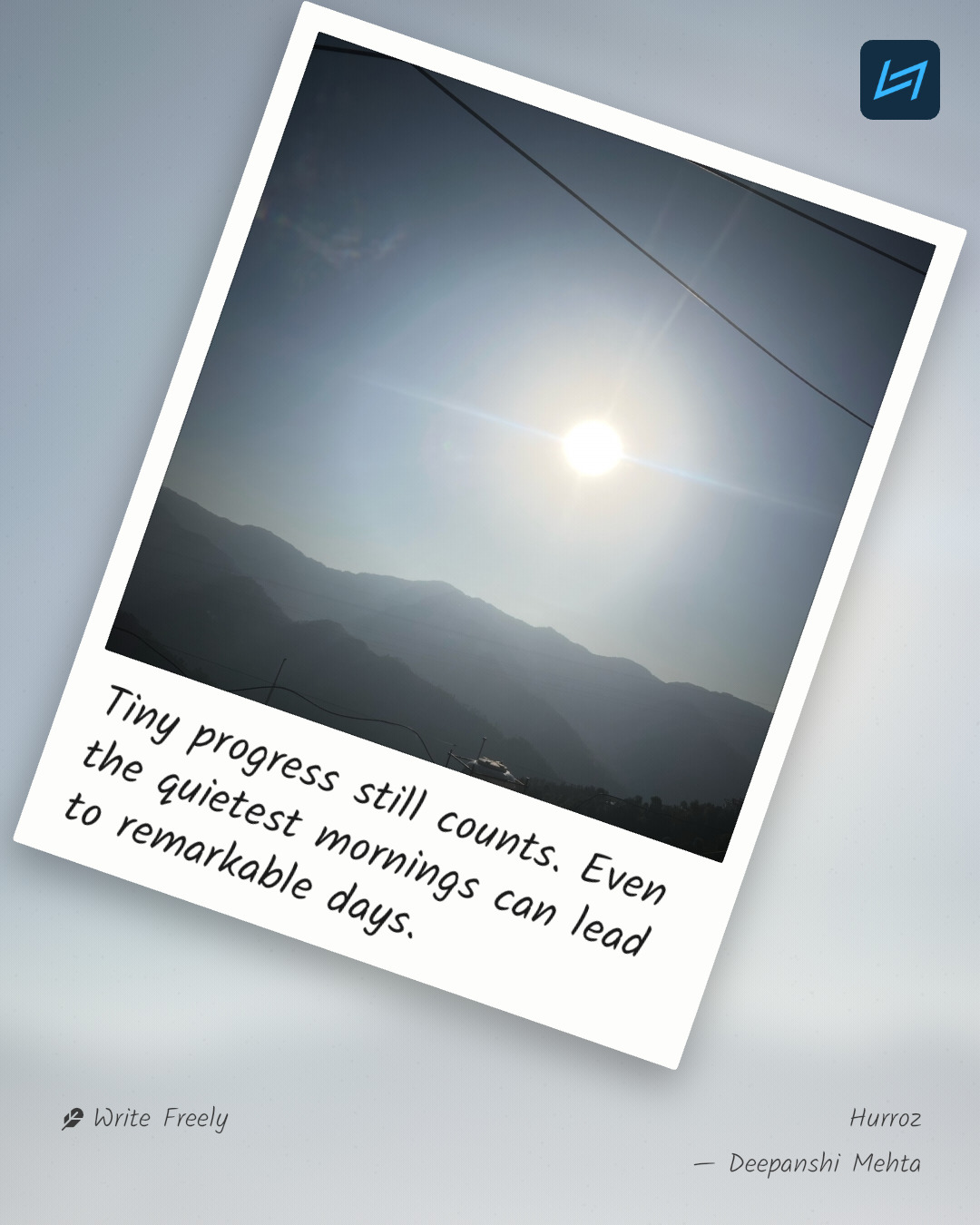 Tiny progress still counts. Even the quietest mornings can lead to remarkable days.
