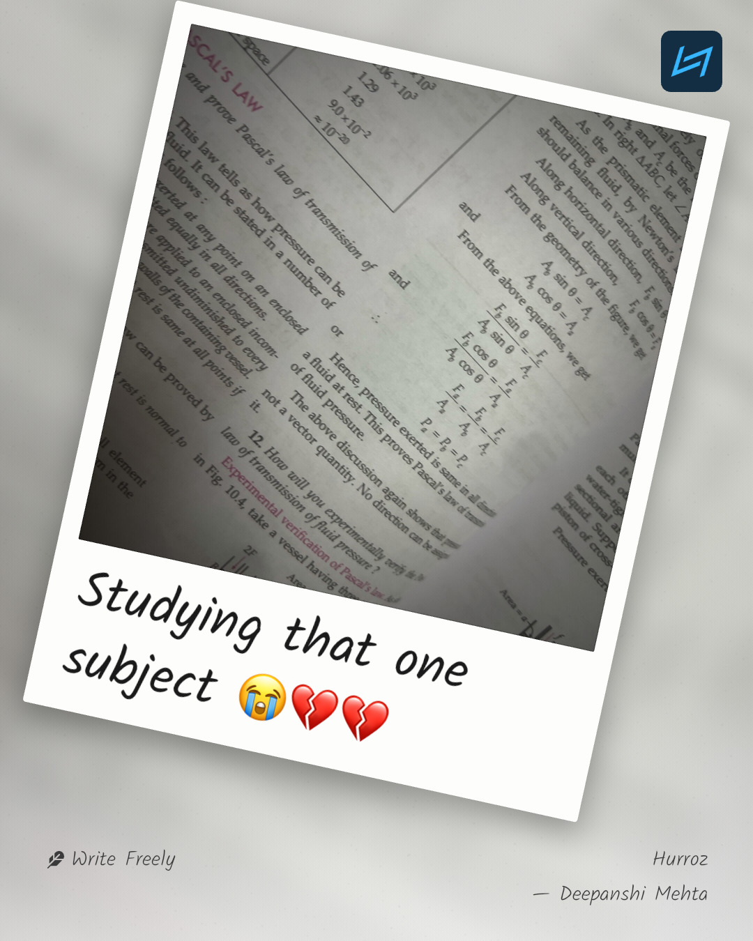 Studying that one subject 😭💔💔