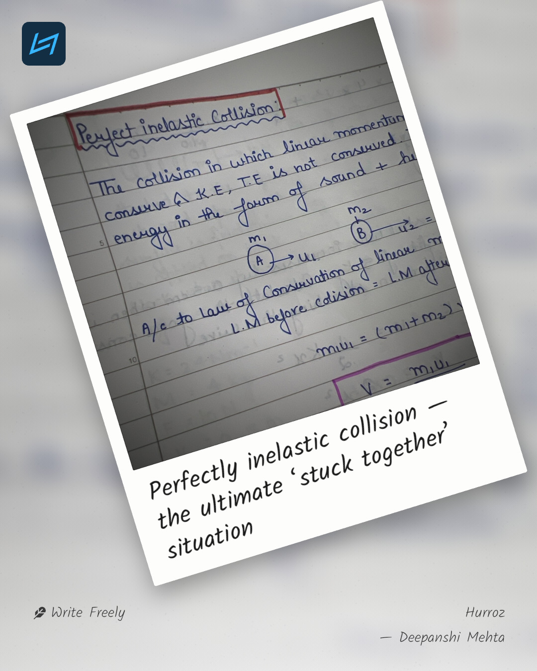 Perfectly inelastic collision — the ultimate ‘stuck together’ situation