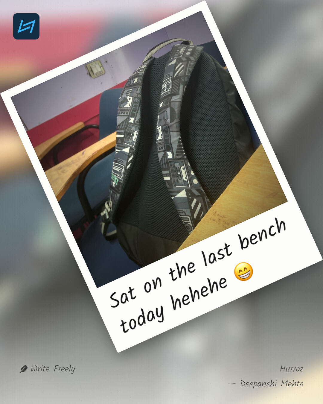 Sat on the last bench today hehehe 😁