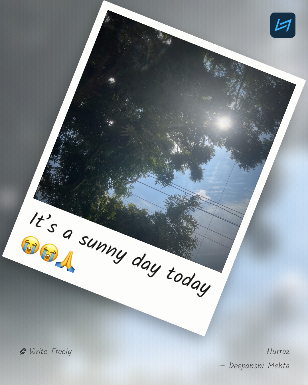 It’s a sunny day today 😭😭🙏